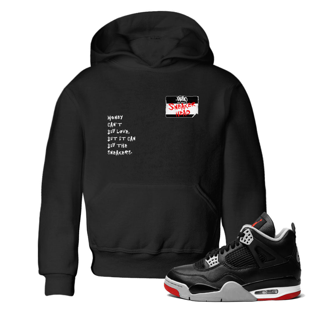 4s Bred Reimagined shirt to match jordans Sneakerhead Badge sneaker tees Air Jordan 4 Bred Reimagined SNRT sneaker release tees baby toddler Black 1 cotton Shirt