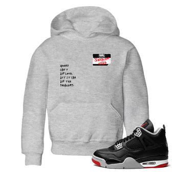 4s Bred Reimagined shirt to match jordans Sneakerhead Badge sneaker tees Air Jordan 4 Bred Reimagined SNRT sneaker release tees baby toddler Heather Grey 1 cotton Shirt
