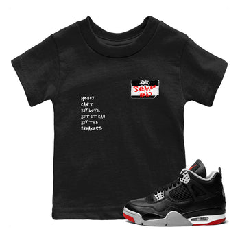 4s Bred Reimagined shirt to match jordans Sneakerhead Badge sneaker tees Air Jordan 4 Bred Reimagined SNRT sneaker release tees baby toddler Black 1 cotton Shirt