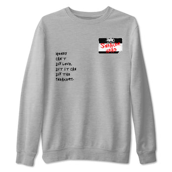 4s Bred Reimagined shirt to match jordans Sneakerhead Badge sneaker tees Air Jordan 4 Bred Reimagined SNRT Sneaker Release Tees unisex cotton Heather Grey 2 crew neck shirt
