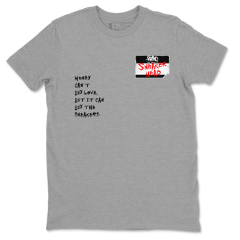 4s Bred Reimagined shirt to match jordans Sneakerhead Badge sneaker tees Air Jordan 4 Bred Reimagined SNRT Sneaker Release Tees unisex cotton Heather Grey 2 crew neck shirt
