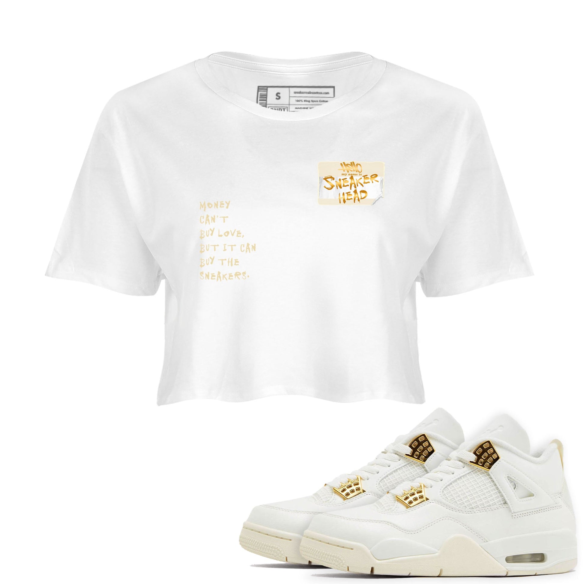 4 Sail shirt to match jordans Sneakerhead Badge sneaker tees Air Jordan 4 Sail SNRT Sneaker Release Tees Streetwear White 1 crop length shirt