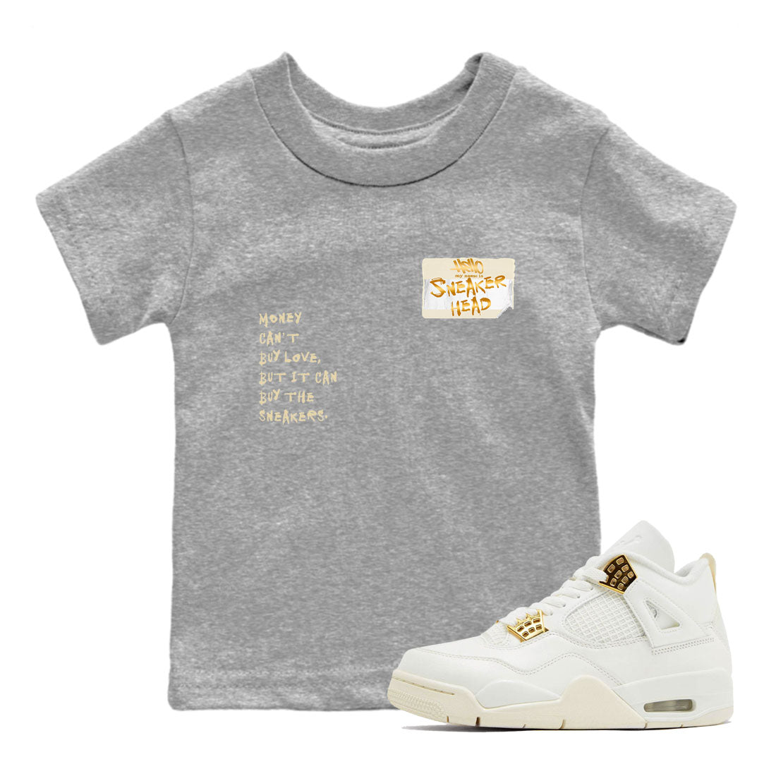 4 Sail shirt to match jordans Sneakerhead Badge sneaker tees Air Jordan 4 Sail SNRT Sneaker Release Tees Streetwear baby toddler Heather Grey 1 cotton Shirt
