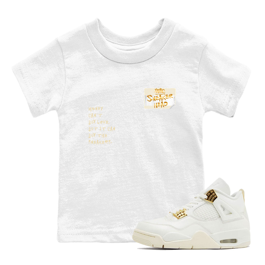 4 Sail shirt to match jordans Sneakerhead Badge sneaker tees Air Jordan 4 Sail SNRT Sneaker Release Tees Streetwear baby toddler White 1 cotton Shirt