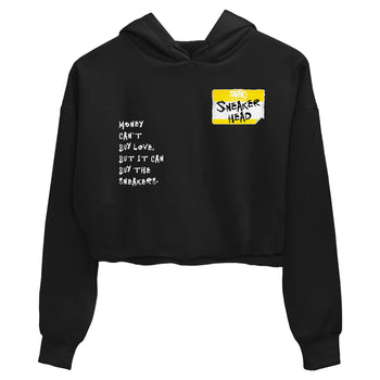 4s Vivid Sulfur shirt to match jordans Sneakerhead Badge sneaker tees Air Jordan 4 Vivid Sulfur SNRT Sneaker Release Tees Black 2 crop length shirt