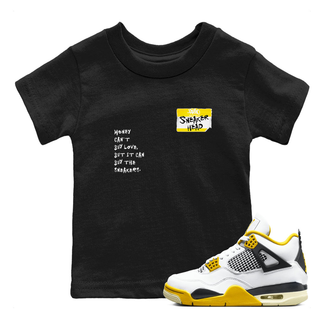 4s Vivid Sulfur shirt to match jordans Sneakerhead Badge sneaker tees Air Jordan 4 Vivid Sulfur SNRT sneaker release tees baby toddler Black 1 cotton Shirt