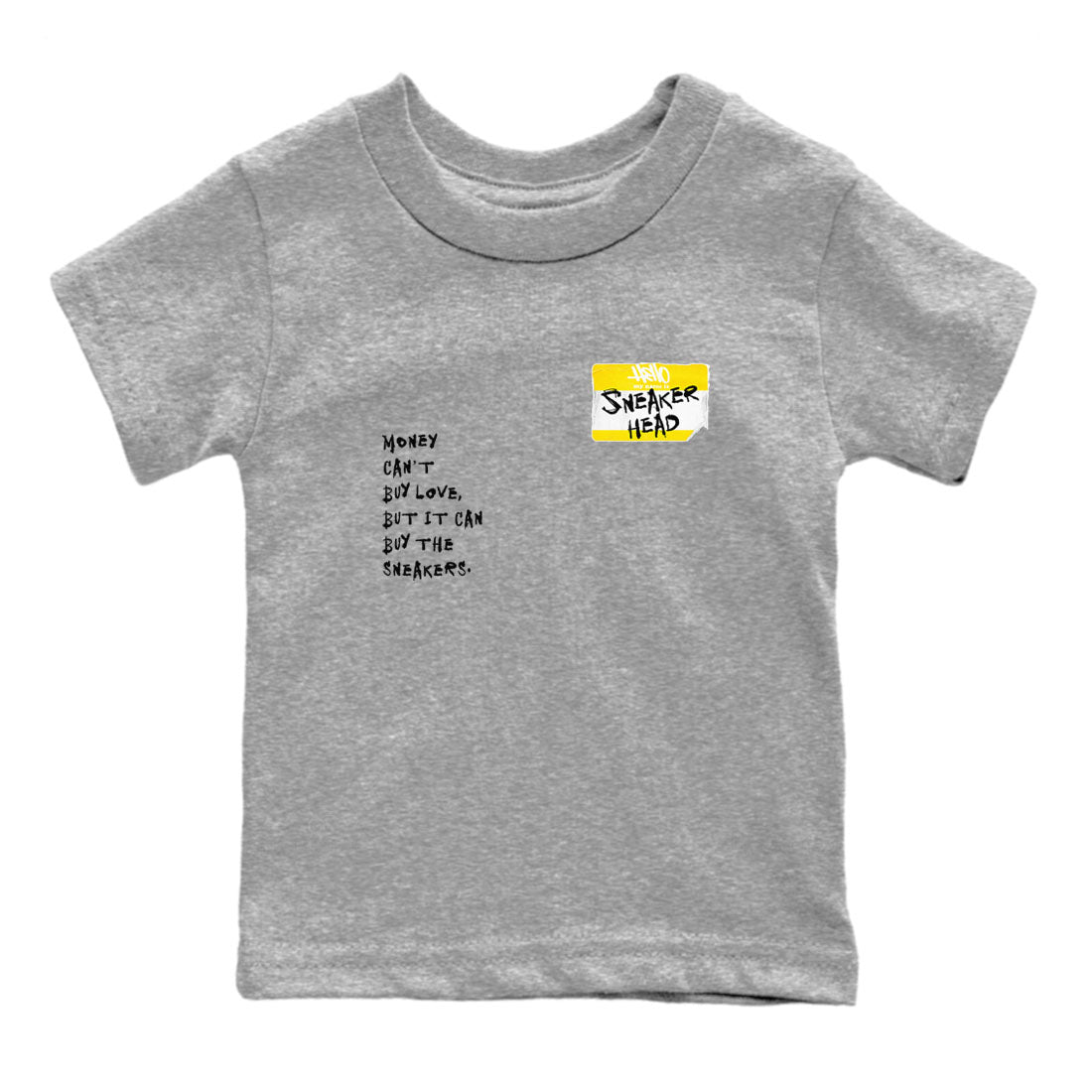 4s Vivid Sulfur shirt to match jordans Sneakerhead Badge sneaker tees Air Jordan 4 Vivid Sulfur SNRT sneaker release tees baby toddler Heather Grey 2 cotton Shirt