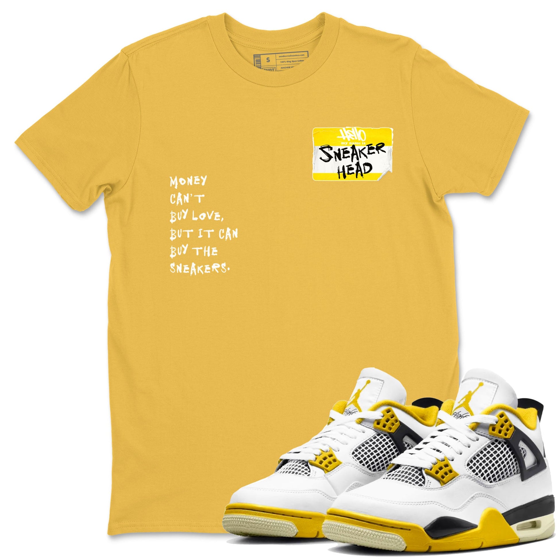4s Vivid Sulfur shirt to match jordans Sneakerhead Badge sneaker tees Air Jordan 4 Vivid Sulfur SNRT Sneaker Release Tees unisex cotton Daisy 1 crew neck shirt