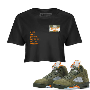Air Jordan 5 Olive shirt to match jordans Sneakerhead Badge sneaker tees 5s Olive SNRT Sneaker Release Tees Black 1 crop length shirt