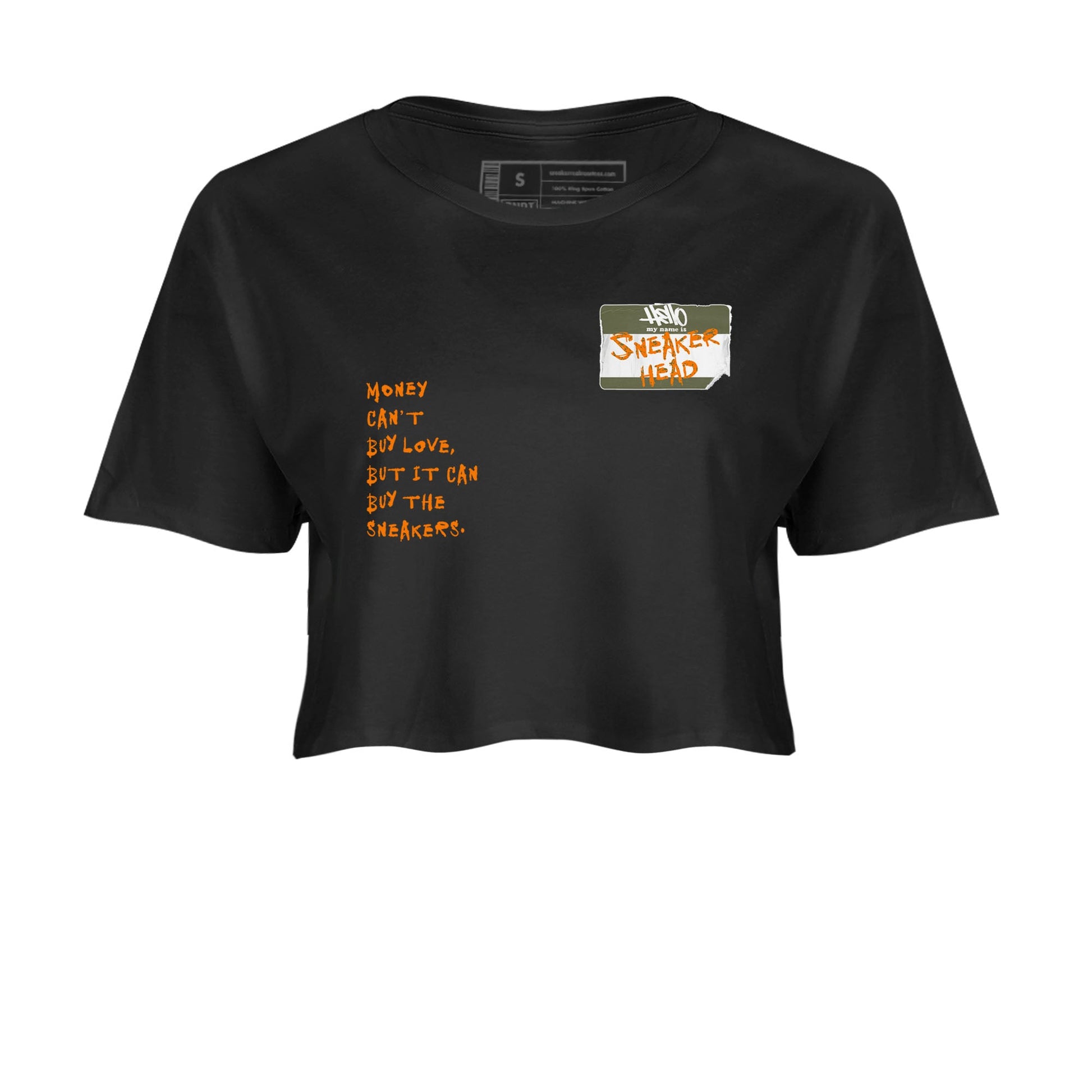 Air Jordan 5 Olive shirt to match jordans Sneakerhead Badge sneaker tees 5s Olive SNRT Sneaker Release Tees Black 2 crop length shirt