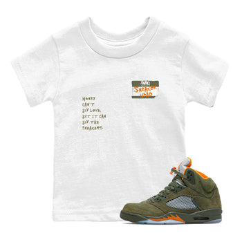 Air Jordan 5 Olive shirt to match jordans Sneakerhead Badge sneaker tees 5s Olive SNRT Sneaker release tees baby toddler White 1 cotton Shirt