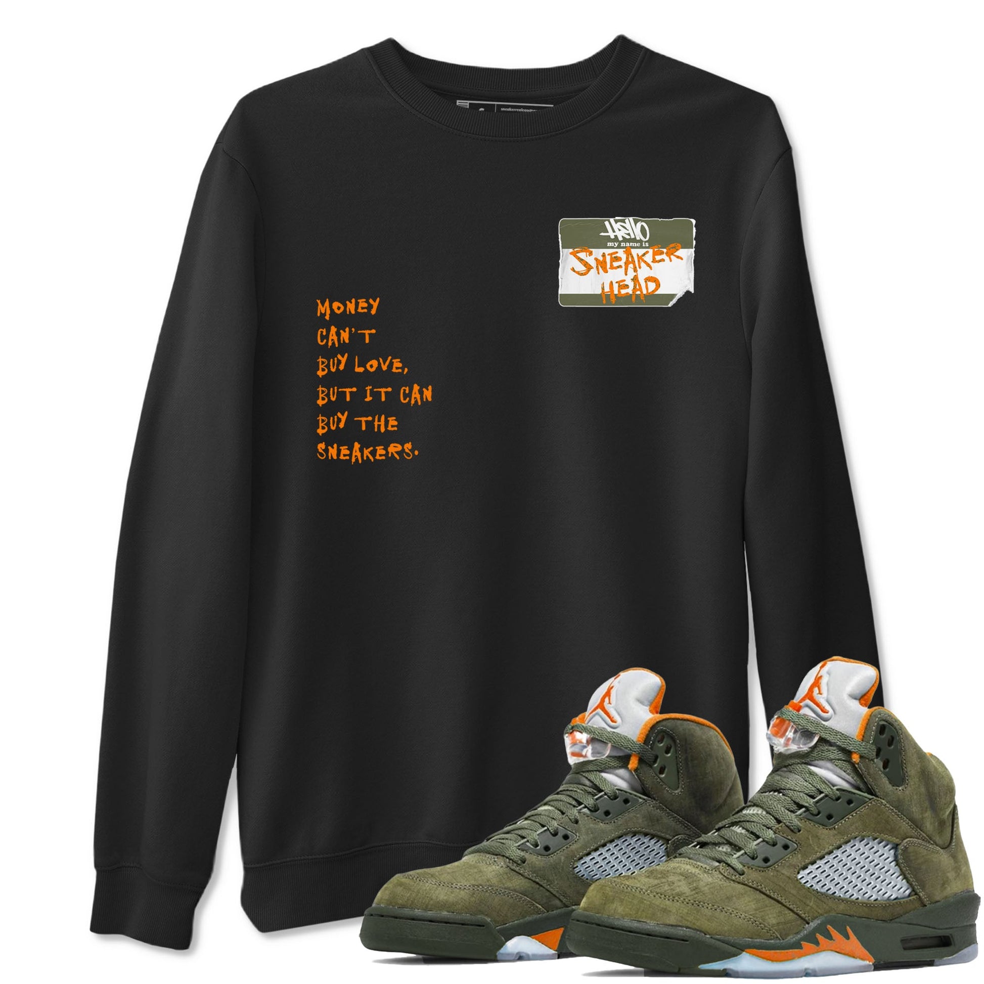 Air Jordan 5 Olive shirt to match jordans Sneakerhead Badge sneaker tees 5s Olive SNRT Sneaker Release Tees unisex cotton Black 1 crew neck shirt