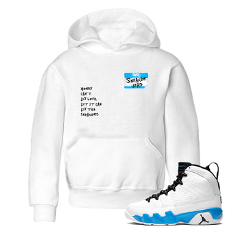 9s Powder Blue shirt to match jordans Sneakerhead Badge sneaker tees Air Jordan 9 Powder Blue SNRT Sneaker Release Tees Streetwear baby toddler White 1 cotton Shirt