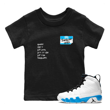 9s Powder Blue shirt to match jordans Sneakerhead Badge sneaker tees Air Jordan 9 Powder Blue SNRT Sneaker Release Tees Streetwear baby toddler Black 1 cotton Shirt