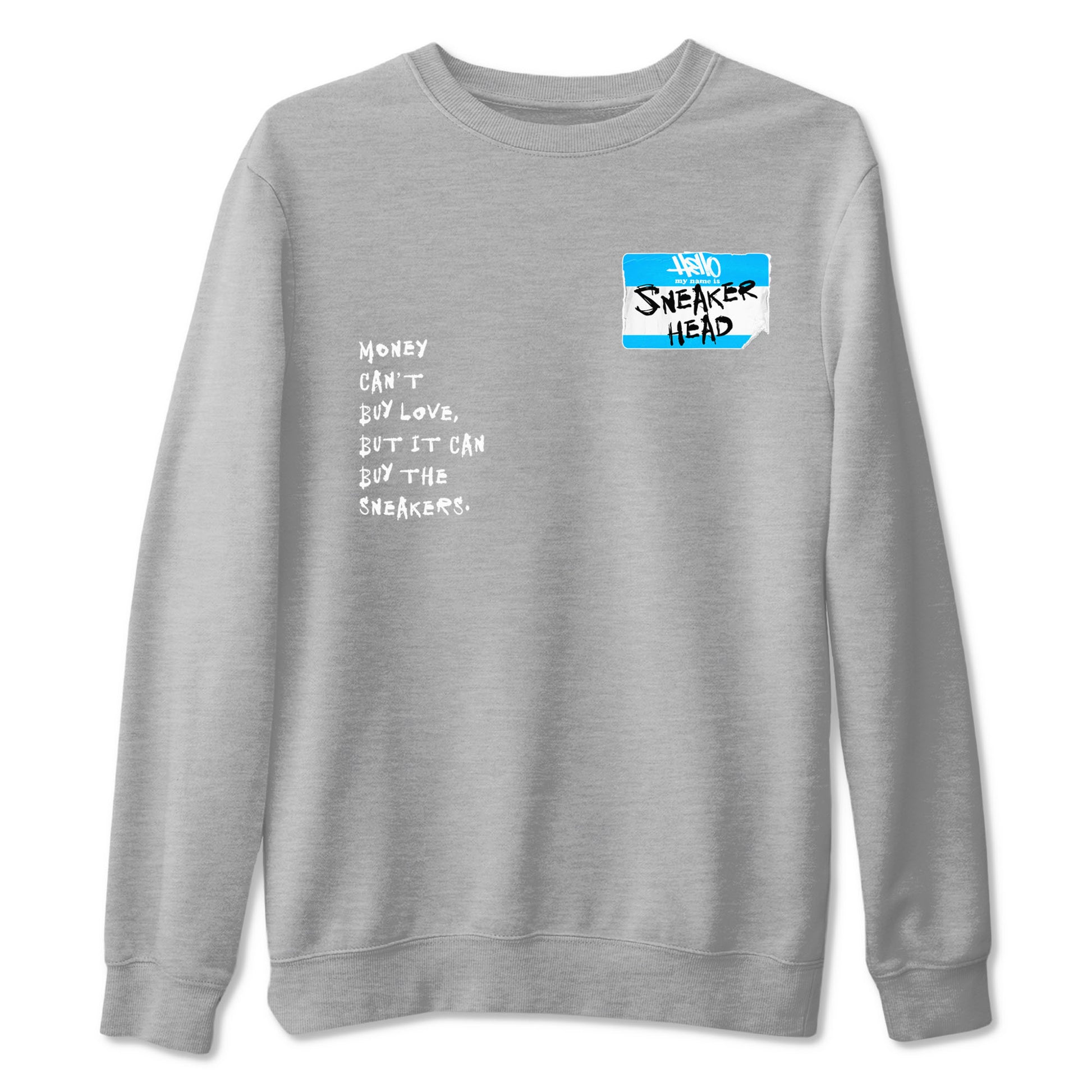 9s Powder Blue shirt to match jordans Sneakerhead Badge sneaker tees Air Jordan 9 Powder Blue SNRT Sneaker Release Tees Streetwear unisex cotton Heather Grey 2 crew neck shirt