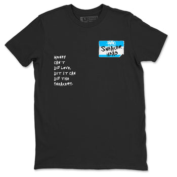 9s Powder Blue shirt to match jordans Sneakerhead Badge sneaker tees Air Jordan 9 Powder Blue SNRT Sneaker Release Tees Streetwear unisex cotton Black 2 crew neck shirt