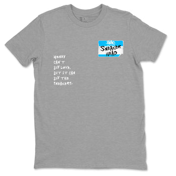 9s Powder Blue shirt to match jordans Sneakerhead Badge sneaker tees Air Jordan 9 Powder Blue SNRT Sneaker Release Tees Streetwear unisex cotton Heather Grey 2 crew neck shirt
