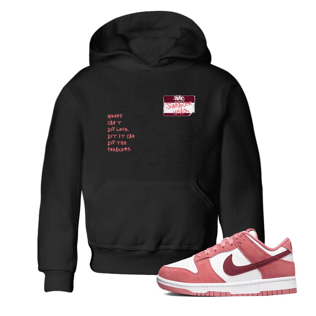 Dunk Valentine's Day shirt to match jordans Sneakerhead Badge sneaker tees Dunk Valentines Day SNRT Sneaker Release Tees Streetwear baby toddler Black 1 cotton Shirt