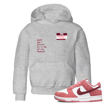 Dunk Valentine's Day shirt to match jordans Sneakerhead Badge sneaker tees Dunk Valentines Day SNRT Sneaker Release Tees Streetwear baby toddler Heather Grey 1 cotton Shirt