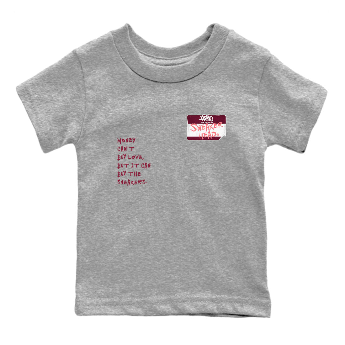 Dunk Valentine's Day shirt to match jordans Sneakerhead Badge sneaker tees Dunk Valentines Day SNRT Sneaker Release Tees Streetwear baby toddler Heather Grey 2 cotton Shirt