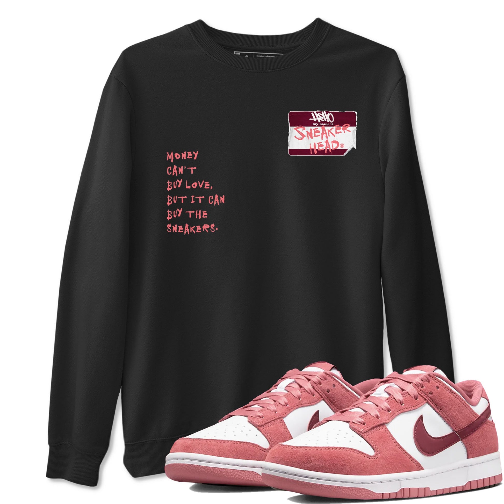 Dunk Valentine's Day shirt to match jordans Sneakerhead Badge sneaker tees Dunk Valentines Day SNRT Sneaker Release Tees Streetwear unisex cotton Black 1 crew neck shirt