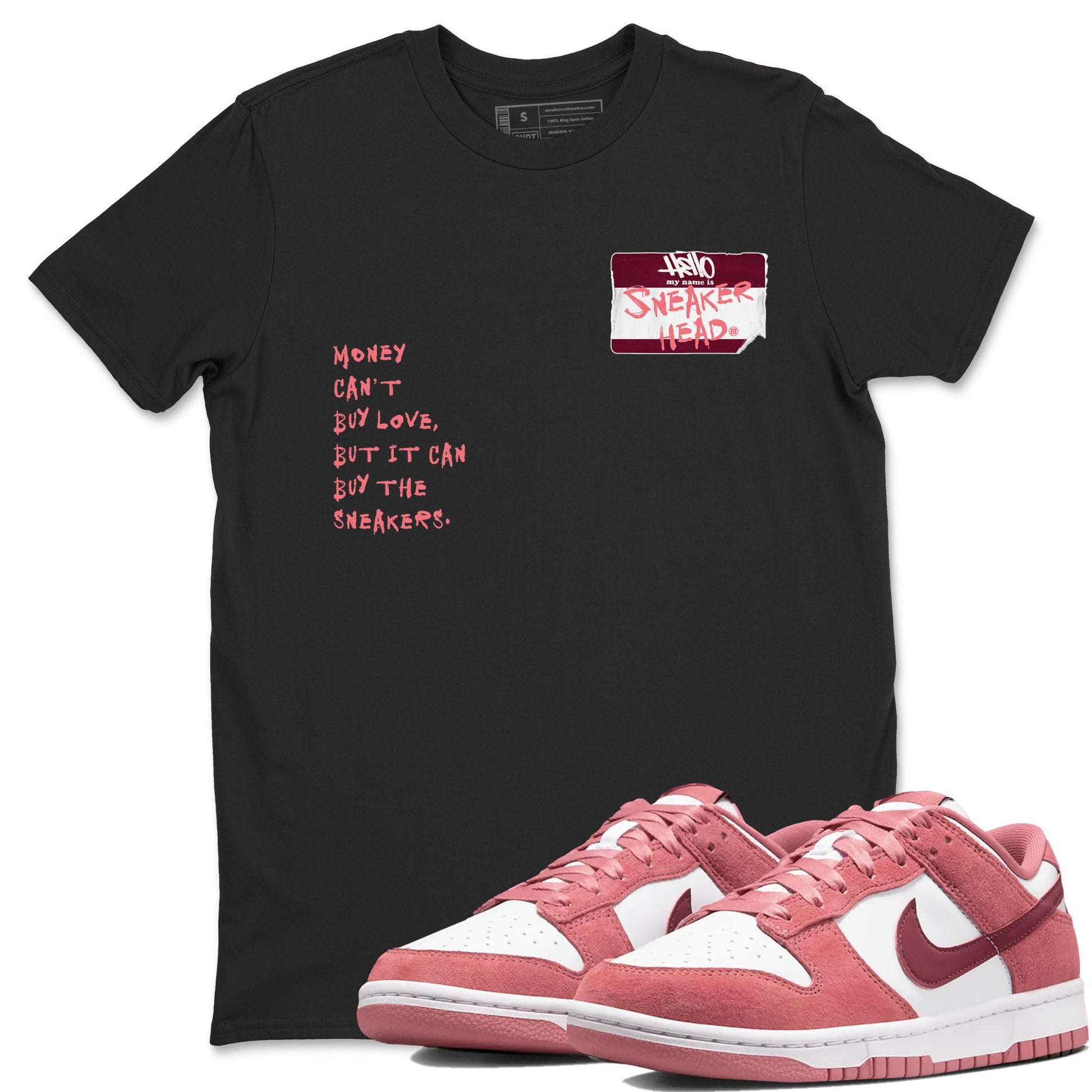 Dunk Valentine's Day shirt to match jordans Sneakerhead Badge sneaker tees Dunk Valentines Day SNRT Sneaker Release Tees Streetwear unisex cotton Black 1 crew neck shirt