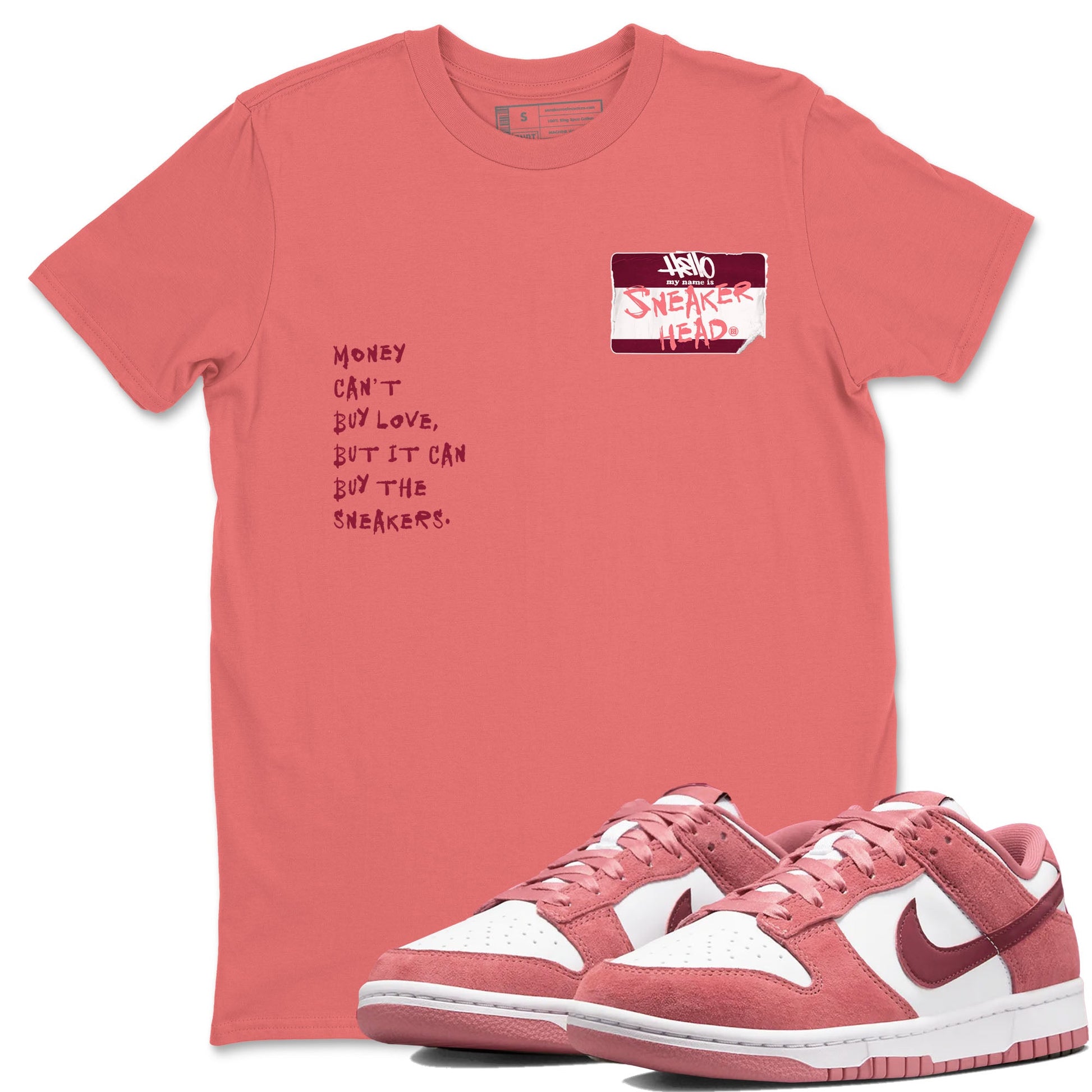 Dunk Valentine's Day shirt to match jordans Sneakerhead Badge sneaker tees Dunk Valentines Day SNRT Sneaker Release Tees Streetwear unisex cotton Coral 1 crew neck shirt