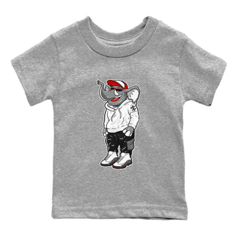 Air Jordan 13 Wolf Grey Sneaker Match Tees Sneakerhead Elephant Sneaker Tees 13s Wolf Grey SNRT Sneaker Release Tees Kids Shirts Heather Grey 2