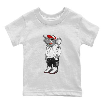 Air Jordan 13 Wolf Grey Sneaker Match Tees Sneakerhead Elephant Sneaker Tees 13s Wolf Grey SNRT Sneaker Release Tees Kids Shirts White 2