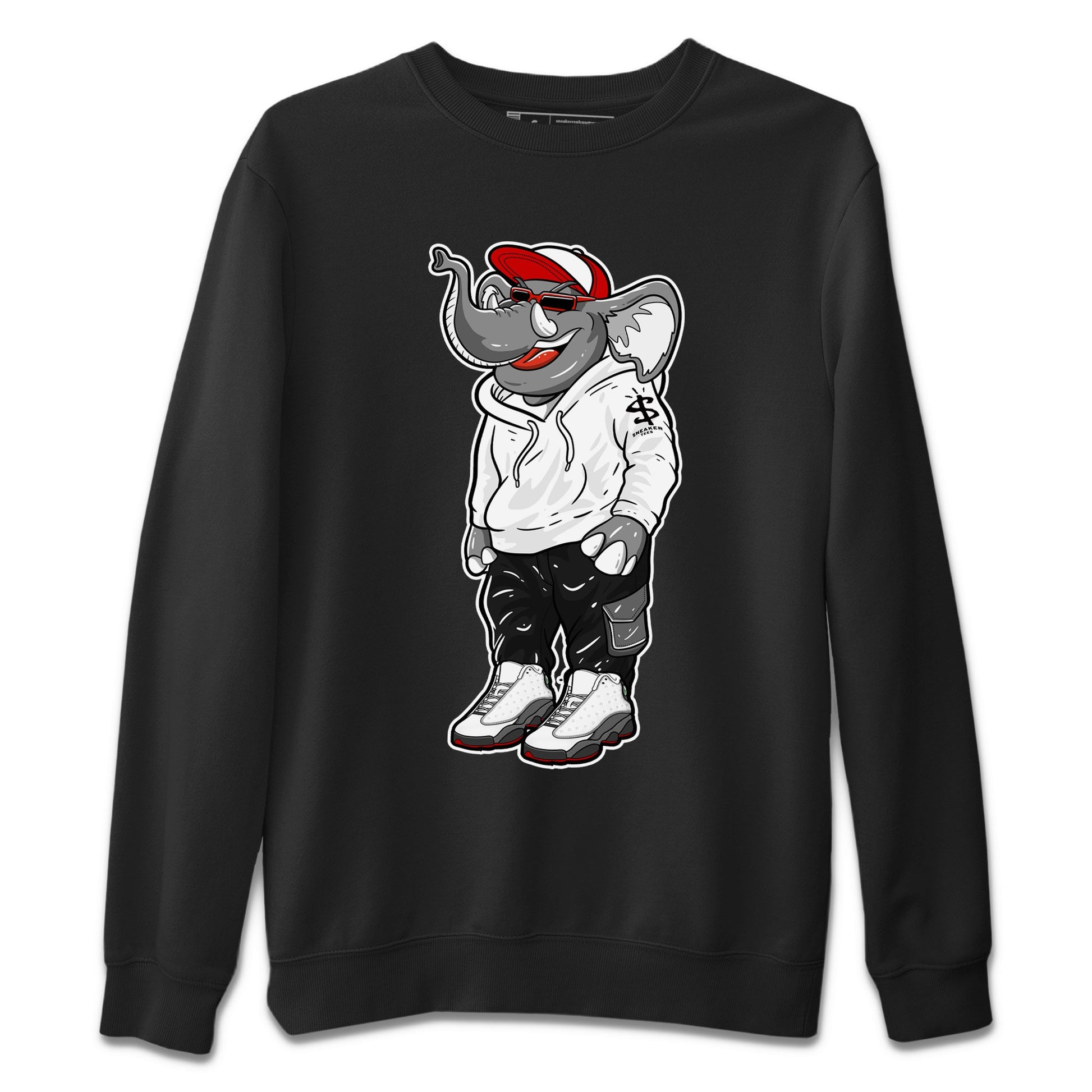 Air Jordan 13 Wolf Grey Sneaker Match Tees Sneakerhead Elephant Sneaker Tees 13s Wolf Grey SNRT Sneaker Release Tees Unisex Shirts Black 2