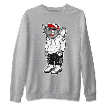 Air Jordan 13 Wolf Grey Sneaker Match Tees Sneakerhead Elephant Sneaker Tees 13s Wolf Grey SNRT Sneaker Release Tees Unisex Shirts Heather Grey 2