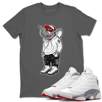 Air Jordan 13 Wolf Grey Sneaker Match Tees Sneakerhead Elephant Sneaker Tees 13s Wolf Grey SNRT Sneaker Release Tees Unisex Shirts Cool Grey 1