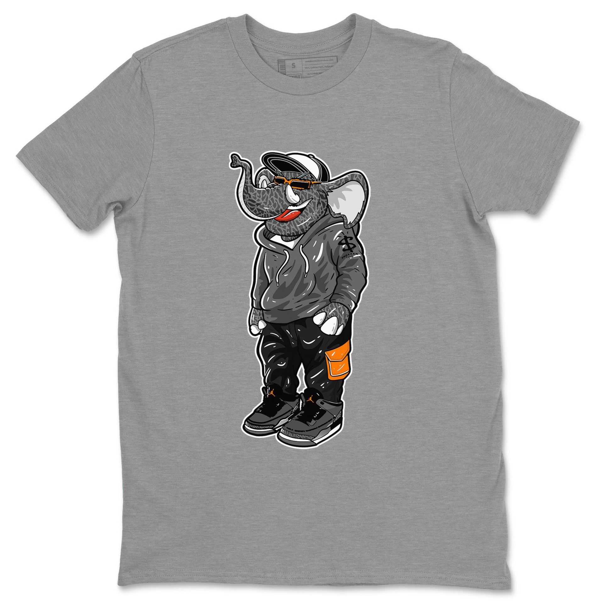 Air Jordan 3 Fear shirt to match jordans Sneakerhead Elephant sneaker matching t-shirt 3s Fear SNRT Sneaker Release Tees Unisex Heather Grey 2 T-Shirt