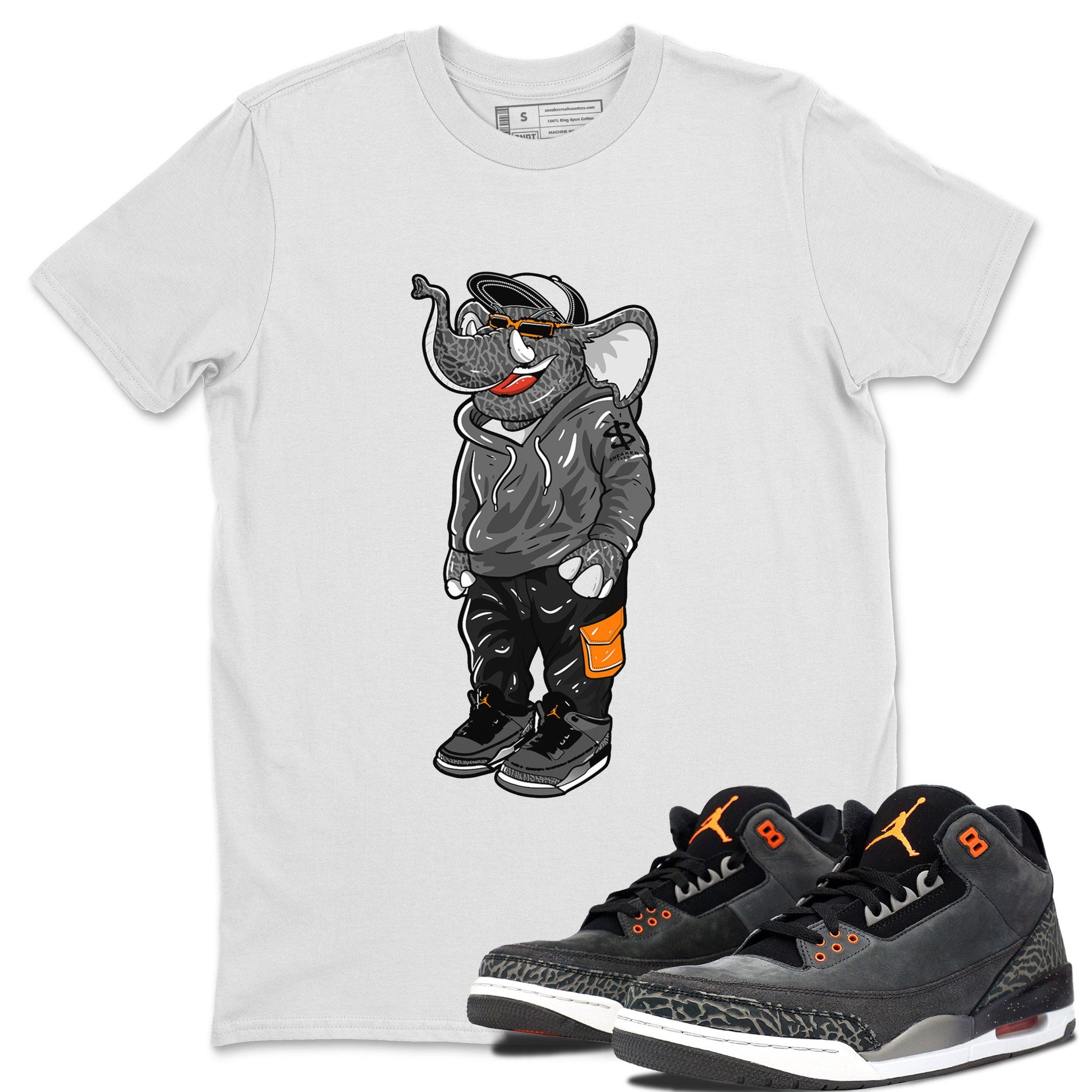Air Jordan 3 Fear shirt to match jordans Sneakerhead Elephant sneaker matching t-shirt 3s Fear SNRT Sneaker Release Tees Unisex White 1 T-Shirt