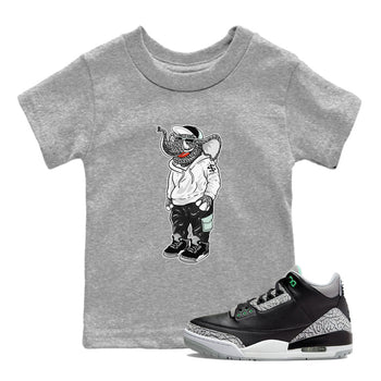 Air Jordan 3 Green Glow shirt to match jordans Sneakerhead Elephant sneaker tees Air Jordan 3 Green Glow SNRT sneaker release tees baby toddler Heather Grey 1 cotton Shirt