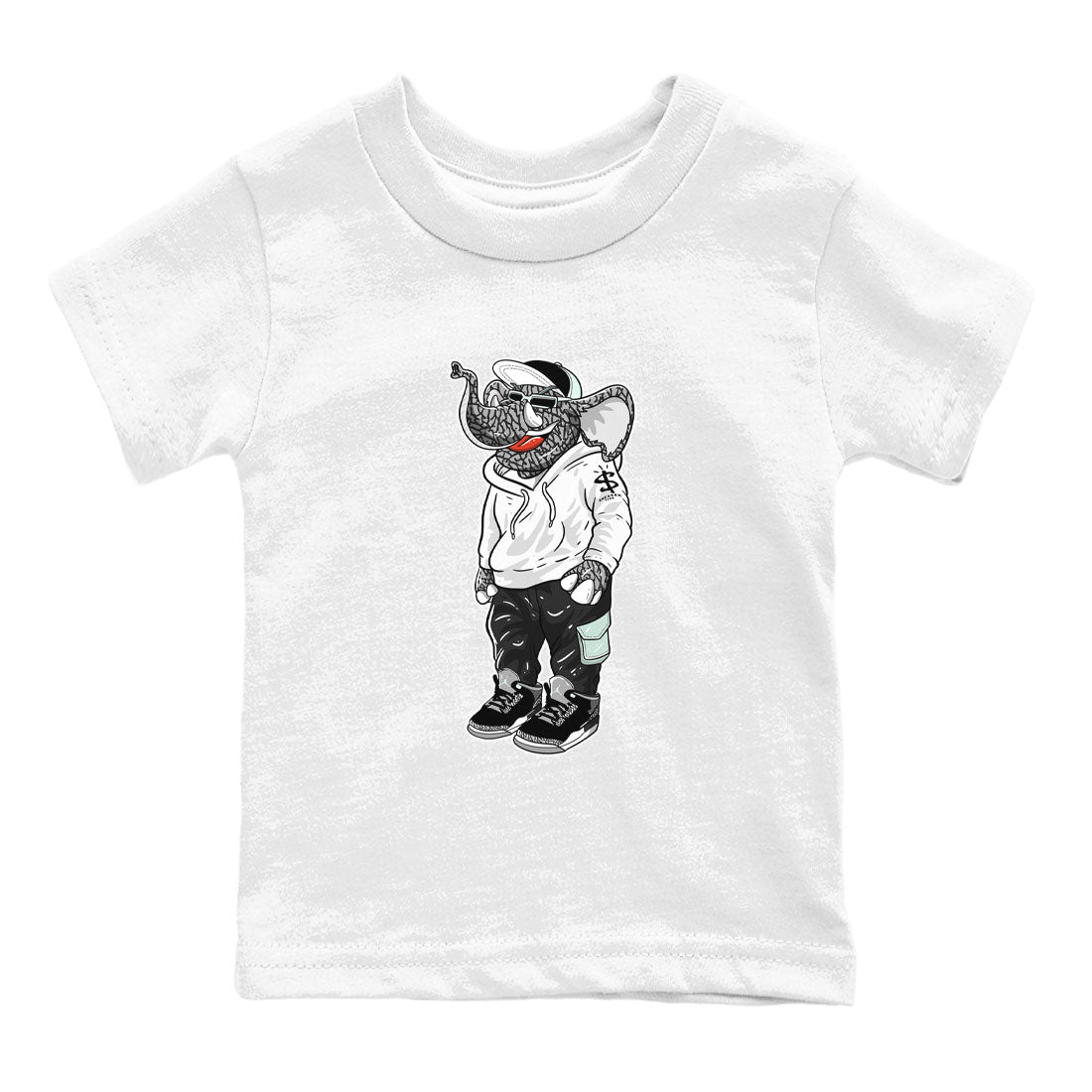 Air Jordan 3 Green Glow shirt to match jordans Sneakerhead Elephant sneaker tees Air Jordan 3 Green Glow SNRT sneaker release tees baby toddler White 2 cotton Shirt