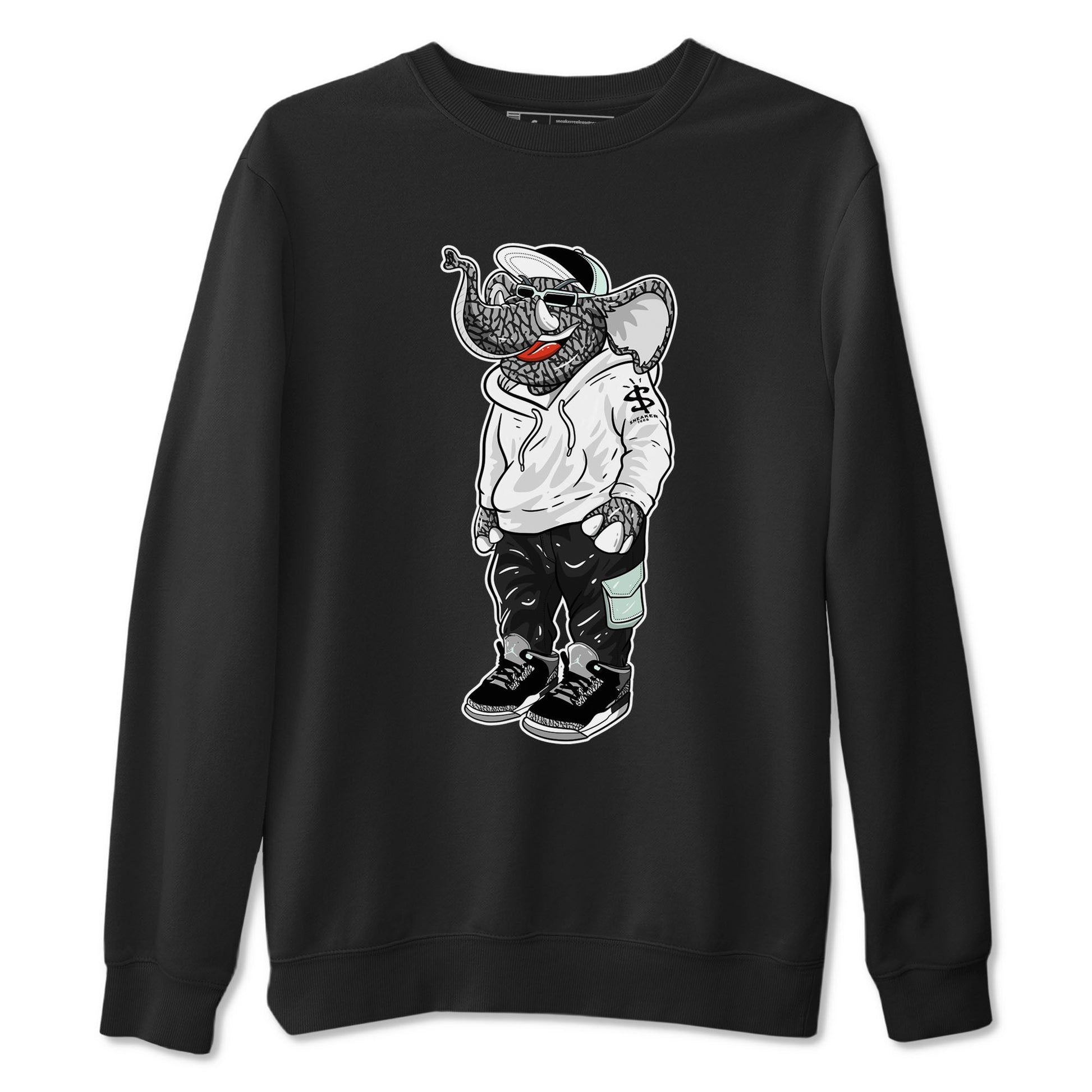 Air Jordan 3 Green Glow shirt to match jordans Sneakerhead Elephant sneaker tees Air Jordan 3 Green Glow SNRT Sneaker Release Tees unisex cotton Black 2 crew neck shirt