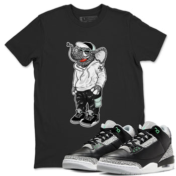 Air Jordan 3 Green Glow shirt to match jordans Sneakerhead Elephant sneaker tees Air Jordan 3 Green Glow SNRT Sneaker Release Tees unisex cotton Black 1 crew neck shirt