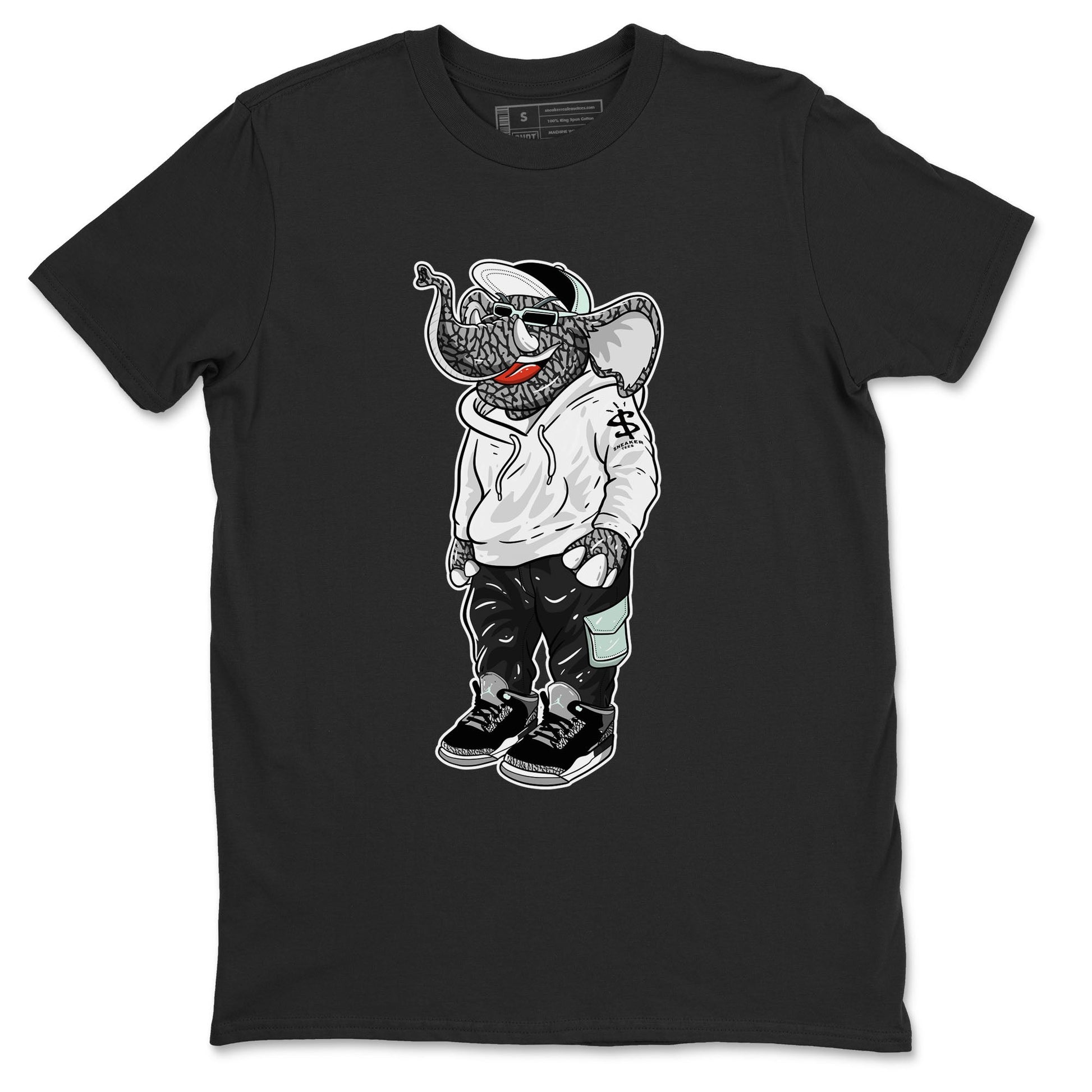 Air Jordan 3 Green Glow shirt to match jordans Sneakerhead Elephant sneaker tees Air Jordan 3 Green Glow SNRT Sneaker Release Tees unisex cotton Black 2 crew neck shirt