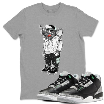 Air Jordan 3 Green Glow shirt to match jordans Sneakerhead Elephant sneaker tees Air Jordan 3 Green Glow SNRT Sneaker Release Tees unisex cotton Heather Grey 1 crew neck shirt