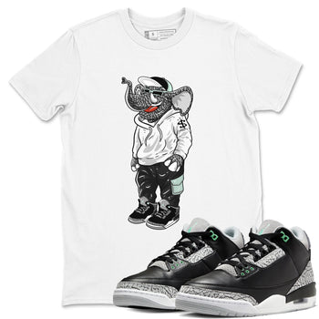 Air Jordan 3 Green Glow shirt to match jordans Sneakerhead Elephant sneaker tees Air Jordan 3 Green Glow SNRT Sneaker Release Tees unisex cotton White 1 crew neck shirt