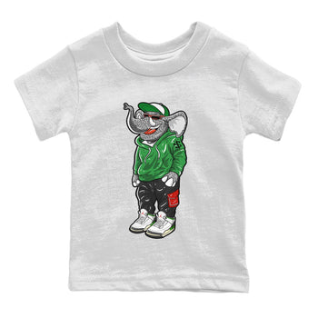 Air Jordan 3 Lucky Green Sneaker Match Tees Sneakerhead Elephant Sneaker Tees Jordan 3 WMNS Lucky Green Sneaker Release Tees Kids Shirts White 2