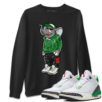Air Jordan 3 Lucky Green Sneaker Match Tees Sneakerhead Elephant Sneaker Tees Jordan 3 WMNS Lucky Green Sneaker Release Tees Unisex Shirts Black 1