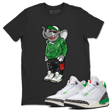 Air Jordan 3 Lucky Green Sneaker Match Tees Sneakerhead Elephant Sneaker Tees Jordan 3 WMNS Lucky Green Sneaker Release Tees Unisex Shirts Black 1