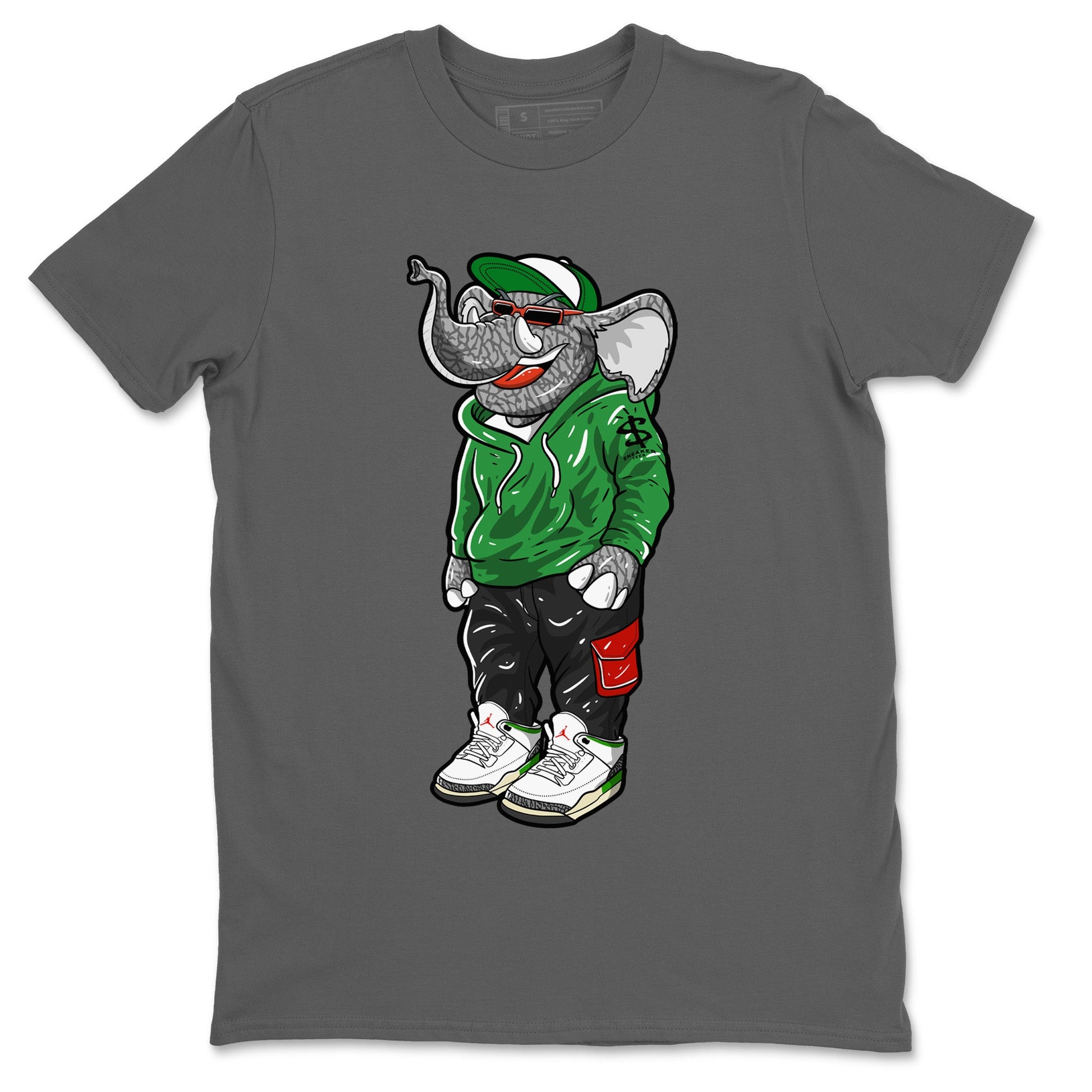 Air Jordan 3 Lucky Green Sneaker Match Tees Sneakerhead Elephant Sneaker Tees Jordan 3 WMNS Lucky Green Sneaker Release Tees Unisex Shirts Cool Grey 2
