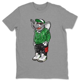 Air Jordan 3 Lucky Green Sneaker Match Tees Sneakerhead Elephant Sneaker Tees Jordan 3 WMNS Lucky Green Sneaker Release Tees Unisex Shirts Heather Grey 2