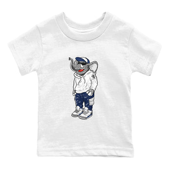 Air Jordan 3 Midnight Navy shirt to match jordans Sneakerhead Elephant sneaker tees 3s Midnight Navy SNRT sneaker release tees baby toddler White 2 cotton sneaker tee