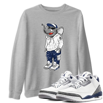 Air Jordan 3 Midnight Navy shirt to match jordans Sneakerhead Elephant sneaker tees 3s Midnight Navy SNRT sneaker release Tees unisex cotton Heather Grey 1 crew neck shirt