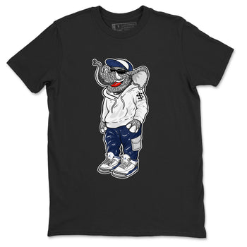 Air Jordan 3 Midnight Navy shirt to match jordans Sneakerhead Elephant sneaker tees 3s Midnight Navy SNRT sneaker release Tees unisex cotton Black 2 crew neck shirt