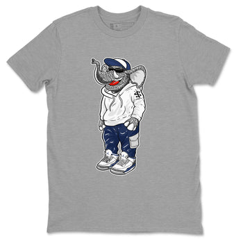 Air Jordan 3 Midnight Navy shirt to match jordans Sneakerhead Elephant sneaker tees 3s Midnight Navy SNRT sneaker release Tees unisex cotton Heather Grey 2 crew neck shirt